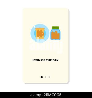 Sweet peanut butter flat icon Stock Vector