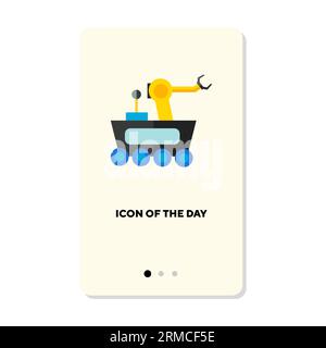 Mars exploration machine flat vector icon Stock Vector