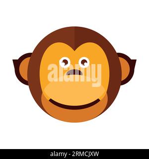 Head of funny sly monkey Stock Vector