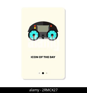Motorcycle gauges and speedometer flat vector icon Stock Vector