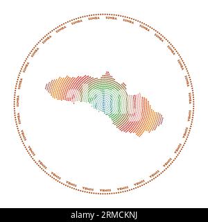 Sumba icon. Round logo with island map and title. Stylish Sumba badge ...