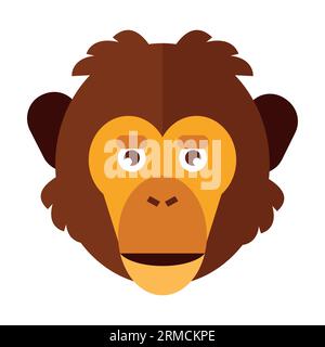 Head of curious chimpanzee Stock Vector