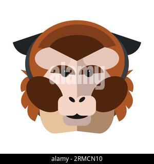Head of tropical forest monkey Stock Vector