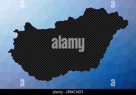 Hungary geometric map. Stencil shape of Hungary in low poly style. Classy country vector illustration. Stock Vector