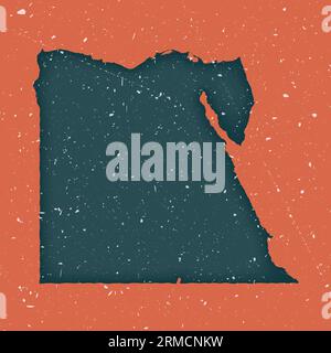 Egypt vintage map. Grunge poster with map of the country in retro color ...