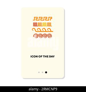 Ancient patterns from Roman Empire flat vector icon Stock Vector