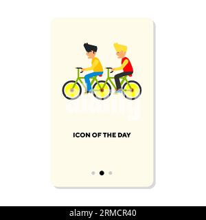 Team cycling flat vector icon Stock Vector