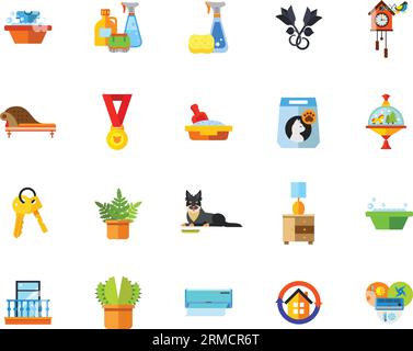 Spring cleaning icon set Stock Vector