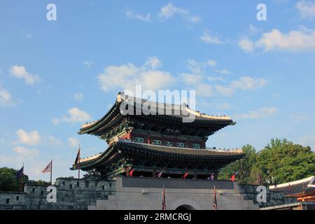 Chokseongmun Gate and Gongbukmun Gate of Jinjuseong Fortress in Jinju-si, Gyeongsangnam-do, South Korea August 27, 2023 Stock Photo