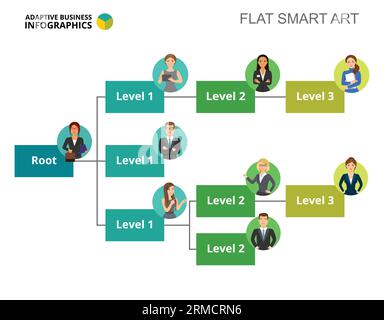 Tree Diagram Slide Template Stock Vector