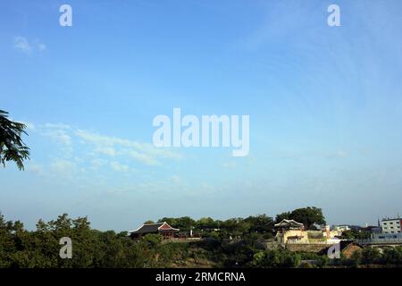 Chokseongmun Gate and Gongbukmun Gate of Jinjuseong Fortress in Jinju-si, Gyeongsangnam-do, South Korea August 27, 2023 Stock Photo