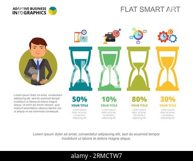 Business Infographics with Sandglasses Stock Vector