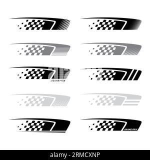 Stripes sport car decals set Stock Vector