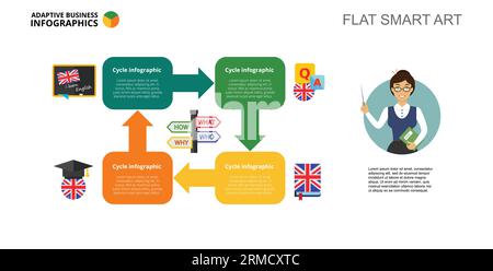 Learning English Slide Template Stock Vector