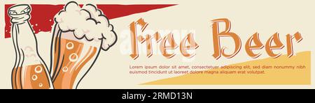 free beer web banner template. promotional banner template vector Stock Vector