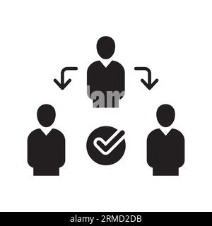 Assignment, Delegate, Delegating, Distribution Business glyph icon. assistant group management. team work transfer job communication Logo solid vector Stock Vector