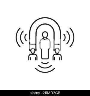 Customer marketing line icon concept. Customer marketing flat vector symbol, sign, outline illustration. Stock Vector