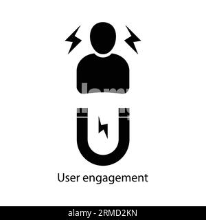 User engagement icon vector sign and symbol isolated on white background, User engagement logo concept Stock Vector