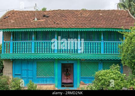 06 12 2013 Mangalore Tiles and Wooden Works village house in Mundgod at Karnataka India Asia Stock Photo