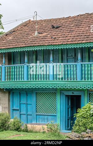 06 12 2013 Mangalore Tiles and Wooden Works village house in Mundgod at Karnataka India Asia Stock Photo