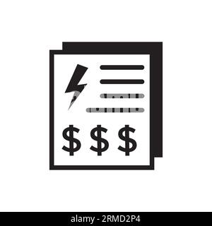 Electricity utility bills, payments icon Stock Vector