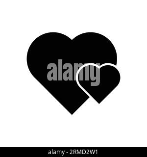 Two hearts icon, vector illustration. Flat design style. Vector two hearts icon illustration isolated on white background, two hearts icon Eps10. two Stock Vector
