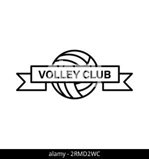 Volley ball logo vector flat design template Stock Vector