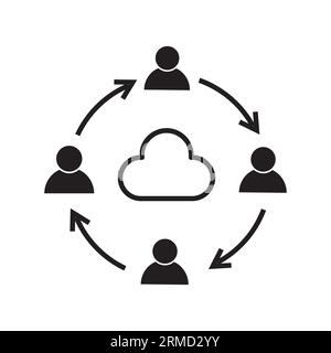 Business cloud collaborate icon vector image on white back Stock Vector