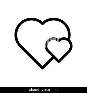 Two hearts icon, vector illustration. Flat design style. vector two hearts icon illustration isolated on white background, two hearts icon Eps10. two Stock Vector