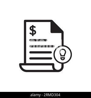 Electricity utility bill icon. Clipart image isolated on white background Stock Vector