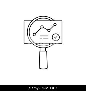 thin line quality control icon like audit validity. concept of key performance indicator or business visualisation. linear trend graphic stroke design Stock Vector