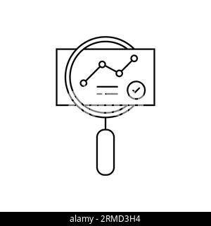 thin line quality control icon like audit validity. concept of key performance indicator or business visualisation. linear trend graphic stroke design Stock Vector
