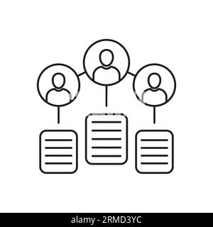 User base icon, line vector Stock Vector