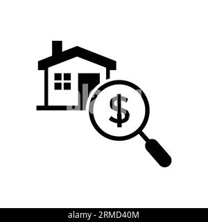 Home appraisal icon. Real estate clipart isolated on white background. Vector illustration. Stock Vector