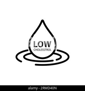 Low cholesterol icon, vector line illustration Stock Vector