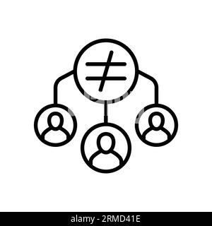 inequality or discrimination line icon Stock Vector