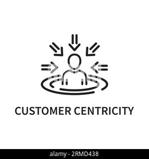 customer centricity icon isolated on white background Stock Vector