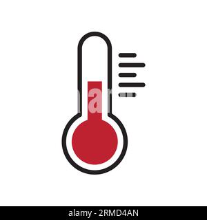 Thermometer icon in trendy flat design Stock Vector
