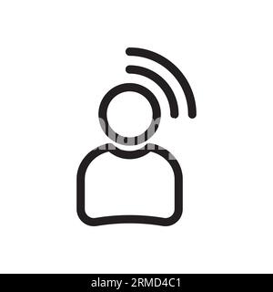 Influencer outline icon. linear style sign for mobile concept and web design. Person Broadcasting simple line vector icon. Symbol, logo illustration. Stock Vector