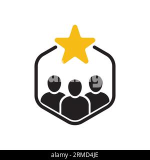 client loyalty or customer satisfaction icon. concept of positive testimonial for great effective business. flat style trend modern membership logotyp Stock Vector