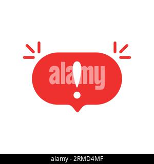 important or urgent icon with red speech bubble. flat trend modern speechbubble sms logotype graphic design web element isolated on white. concept of Stock Vector