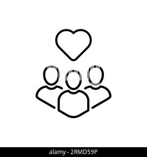 thin line easy operation process like team work icon. linear trend lineart technical union of people logotype graphic stroke art design isolated on wh Stock Vector