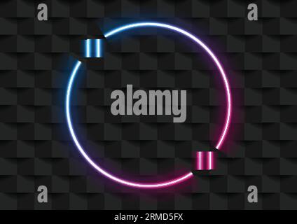 Quote speech bubble abstract laser neon circle frame background. Vector design Stock Vector