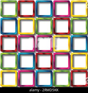 Colorful glossy squares abstract technical background. Vector pattern design Stock Vector
