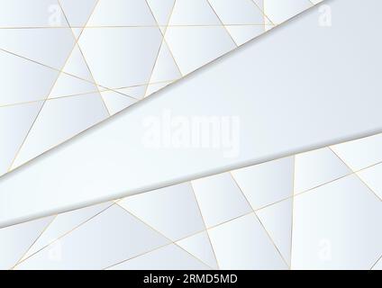 Blue polygonal abstract background with golden lines. Hi-tech vector design Stock Vector