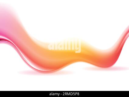 Bright abstract smooth wave on white background. Vector design Stock Vector