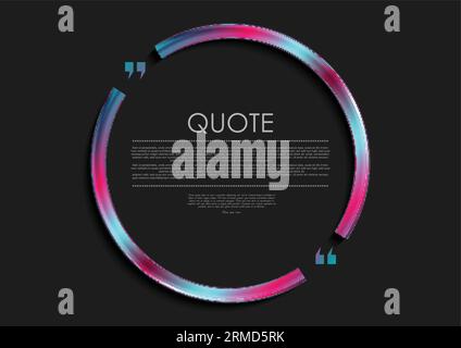 Holographic quote speech bubble circle frame design. Vector background Stock Vector