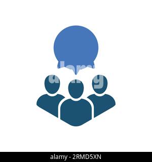 virtual webinar or chatroom icon like group teamwork. simple flat trend modern private forum or chatbot logotype graphic web design element isolated o Stock Vector