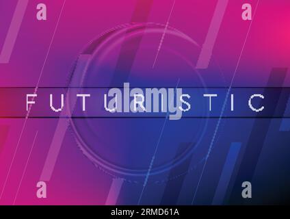 Abstract neon tech geometric background with liquid circle shape. Vector design Stock Vector