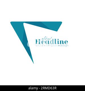 Abstract blue minimal triangle shape logo design. Vector background Stock Vector
